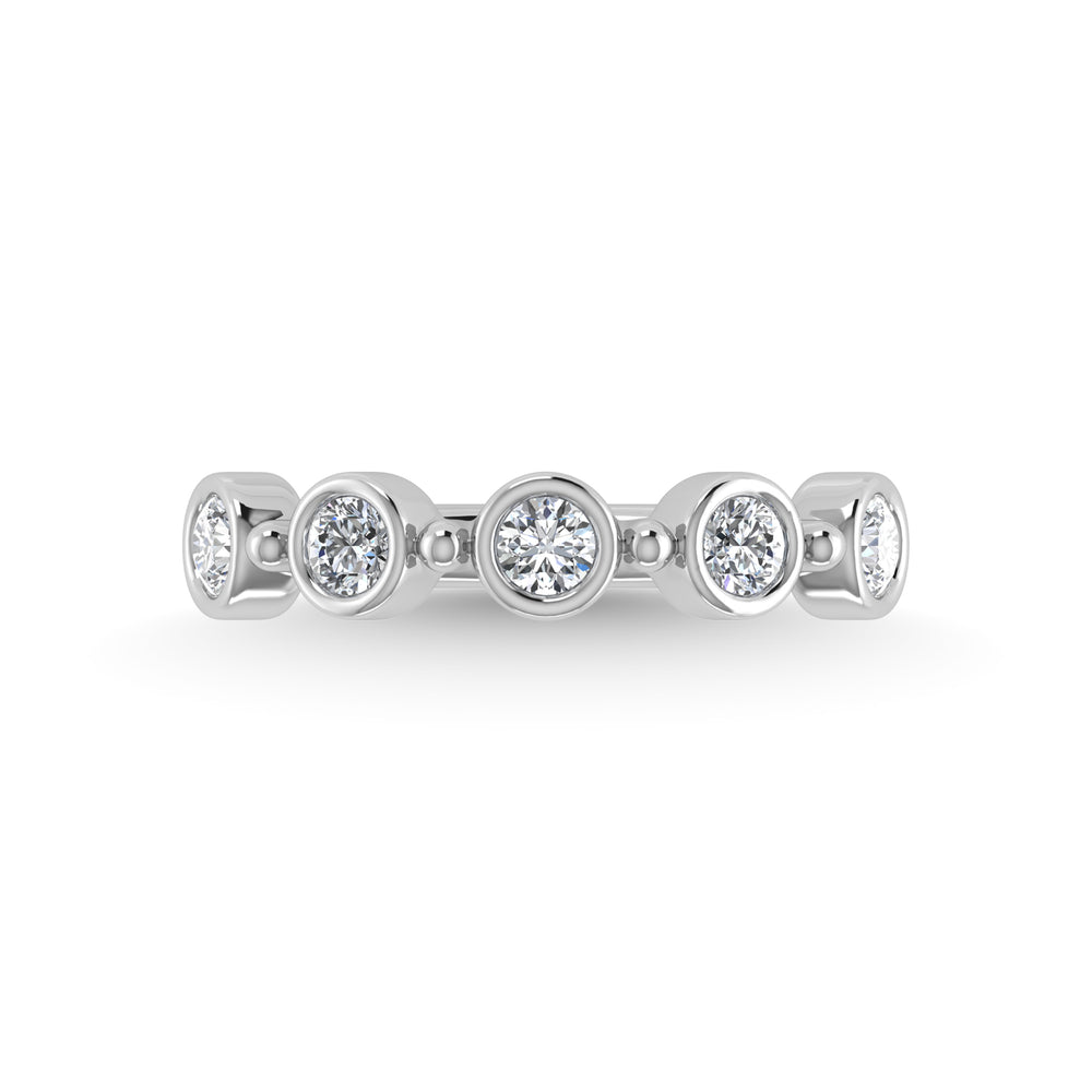 Diamante de oro blanco de 14 quilates de 1/2 qt. total Banda apilable