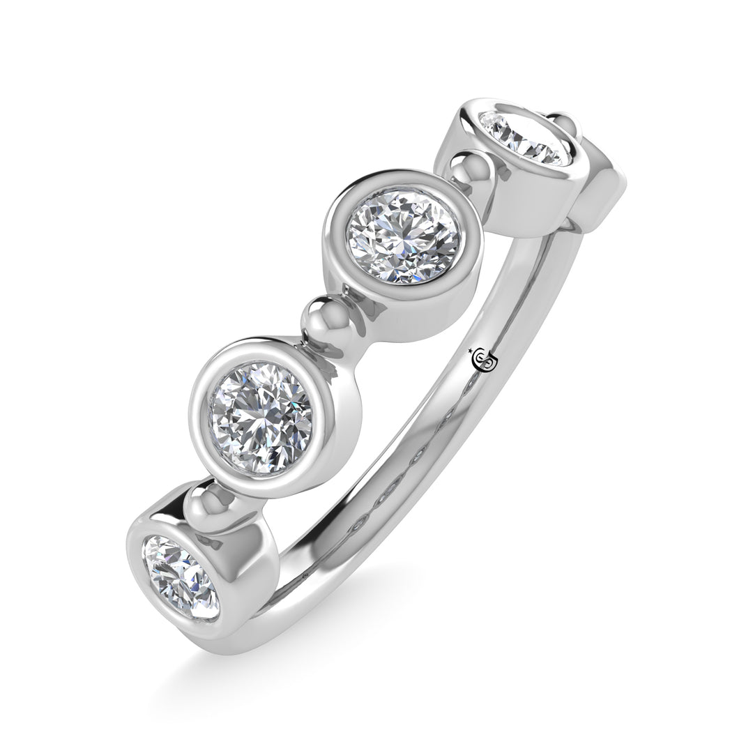 Diamante de oro blanco de 14 quilates de 1/2 qt. total Banda apilable
