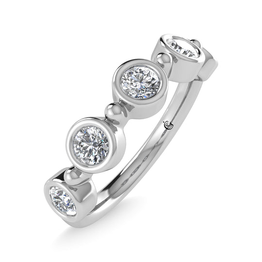 Diamante de oro blanco de 14 quilates de 1/2 qt. total Banda apilable