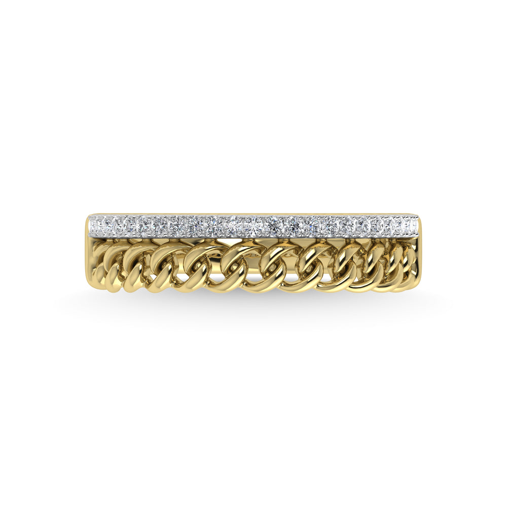 Diamante de oro amarillo de 14 quilates de 1/8 quilates total. Anillo de moda