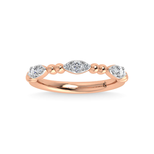 1/5ct 14K Rose Gold Diamond total. Stackable band