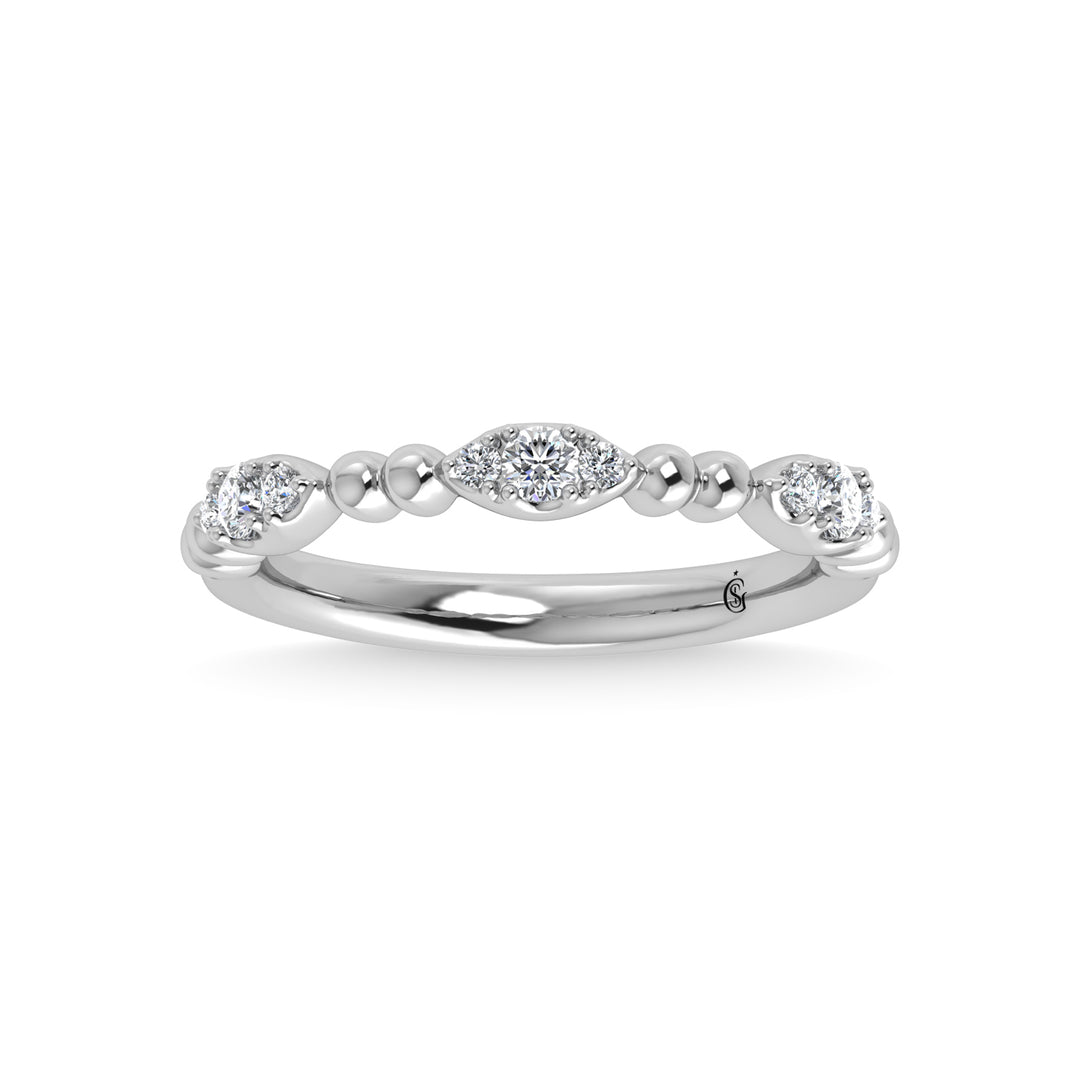 14K White Gold Diamond 1/5 ct tw. Stackable band