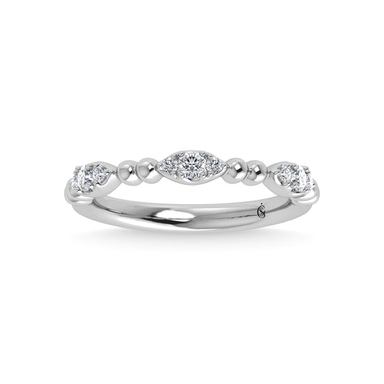 14K White Gold Diamond 1/5 ct tw. Stackable band