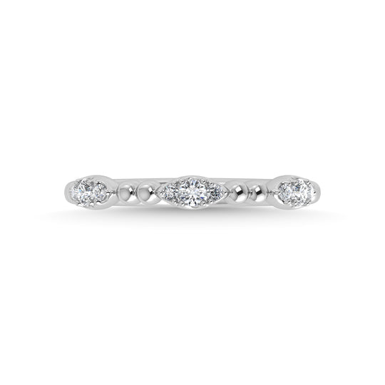 14K White Gold Diamond 1/5 ct tw. Stackable band
