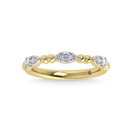 1/5 carat total 14k yellow gold diamond. Stackable band