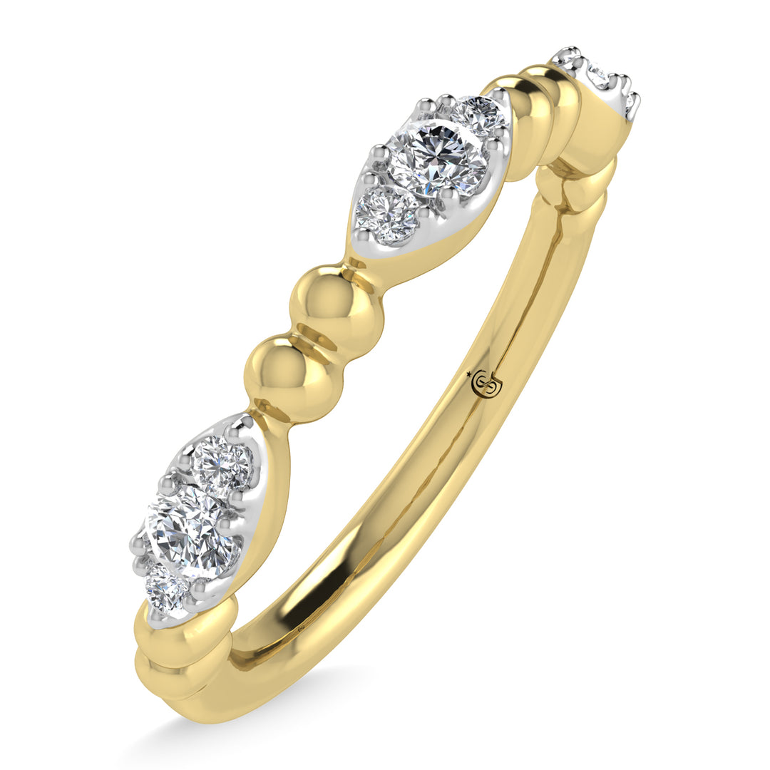 1/5 carat total 14k yellow gold diamond. Stackable band