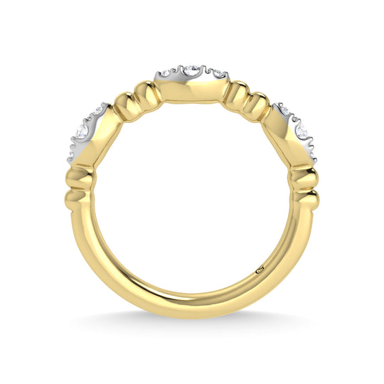 1/5 carat total 14k yellow gold diamond. Stackable band