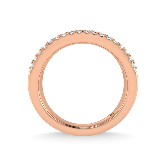 Oro rosa de 14 quilates, diamante y rub√≠ de 1 1/8 quilates total. Anillo de moda