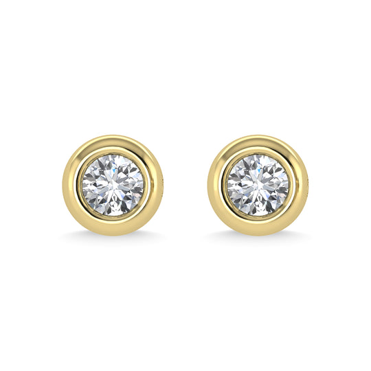 Diamante de oro amarillo de 14 quilates de 1/3 qt. total Aretes
