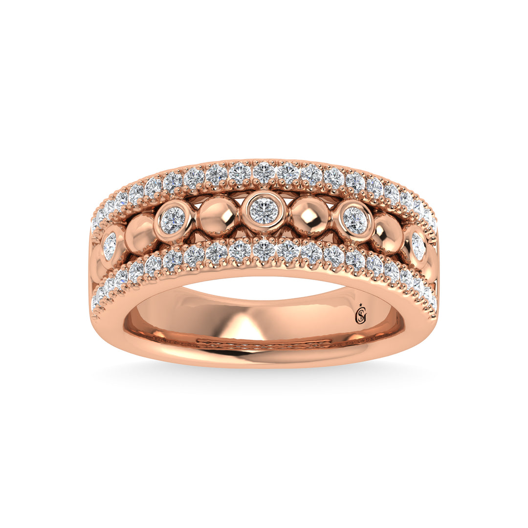 Diamante de dos tonos de 14 quilates, 1/2 qt.Tw. banda de moda