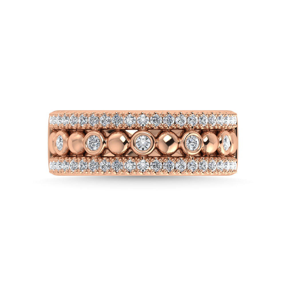 Diamante de dos tonos de 14 quilates, 1/2 qt.Tw. banda de moda