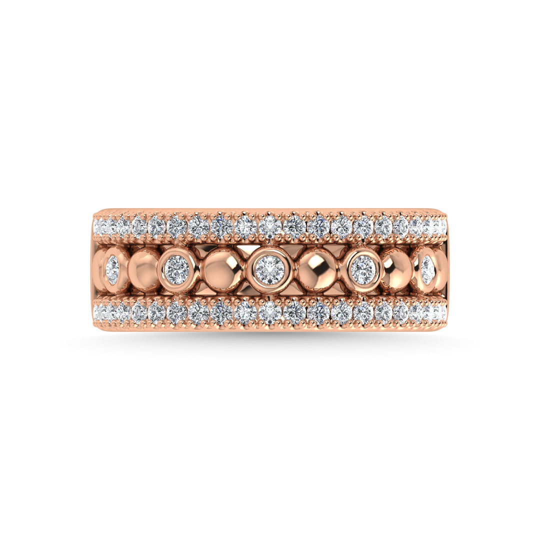 Diamante de dos tonos de 14 quilates, 1/2 qt.Tw. banda de moda