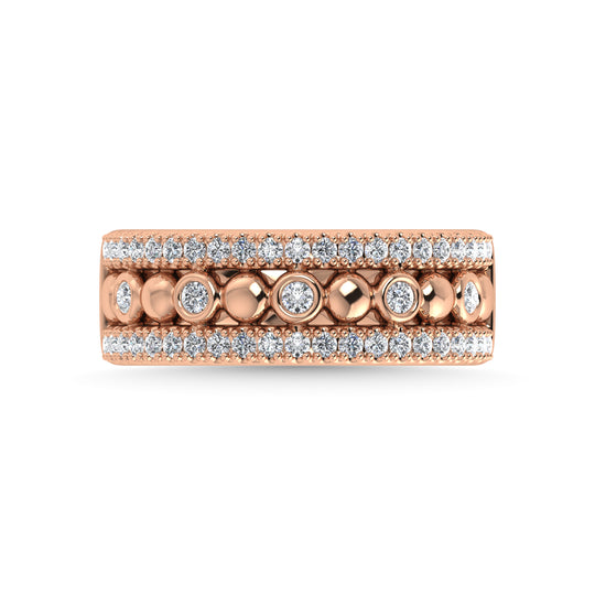Diamante de dos tonos de 14 quilates, 1/2 qt.Tw. banda de moda