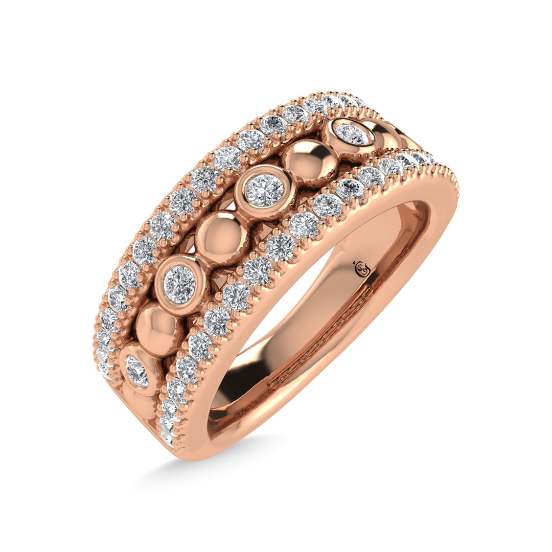 Diamante de dos tonos de 14 quilates, 1/2 qt.Tw. banda de moda