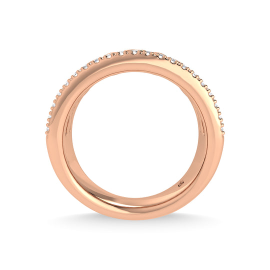 Diamante de dos tonos de 14 quilates, 1/2 qt.Tw. banda de moda