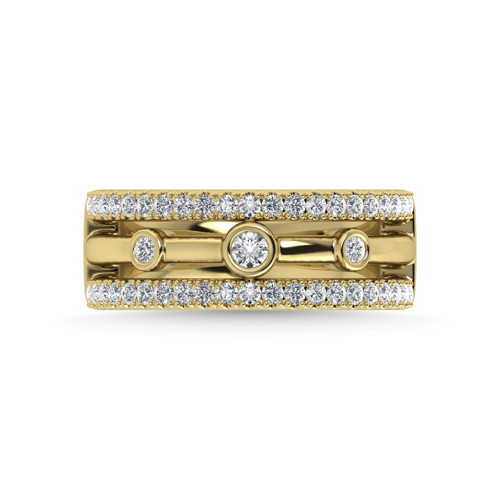 Diamante de dos tonos de 14 quilates, 1/2 qt.Tw. banda de moda