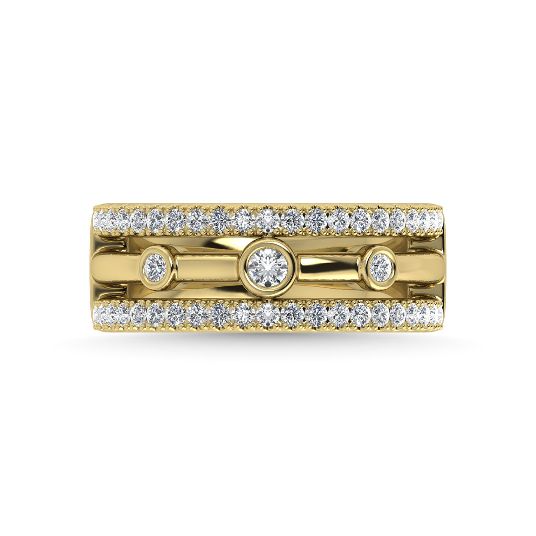 Diamante de dos tonos de 14 quilates, 1/2 qt.Tw. banda de moda