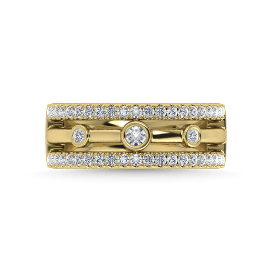Diamante de dos tonos de 14 quilates, 1/2 qt.Tw. banda de moda