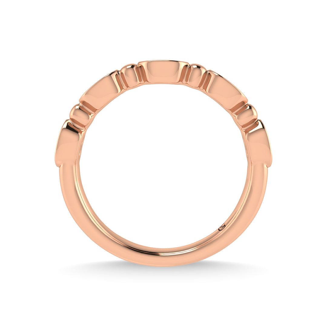 Diamante en oro rosa de 14 quilates de 1/20 quilates total. Banda apilable