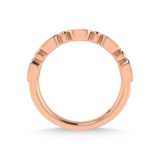 Diamante en oro rosa de 14 quilates de 1/20 quilates total. Banda apilable