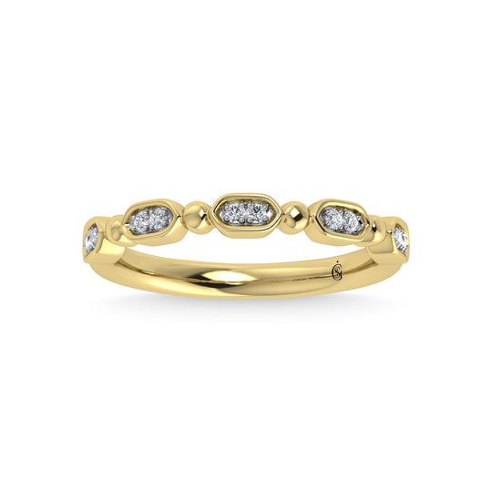 Diamante de oro amarillo de 14 quilates de 1/20 quilates total. Banda apilable