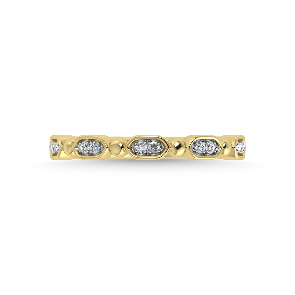 Diamante de oro amarillo de 14 quilates de 1/20 quilates total. Banda apilable