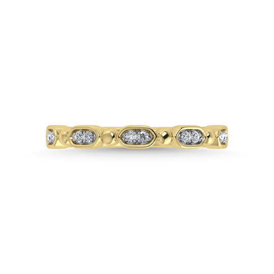Diamante de oro amarillo de 14 quilates de 1/20 quilates total. Banda apilable