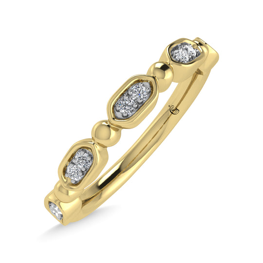 Diamante de oro amarillo de 14 quilates de 1/20 quilates total. Banda apilable
