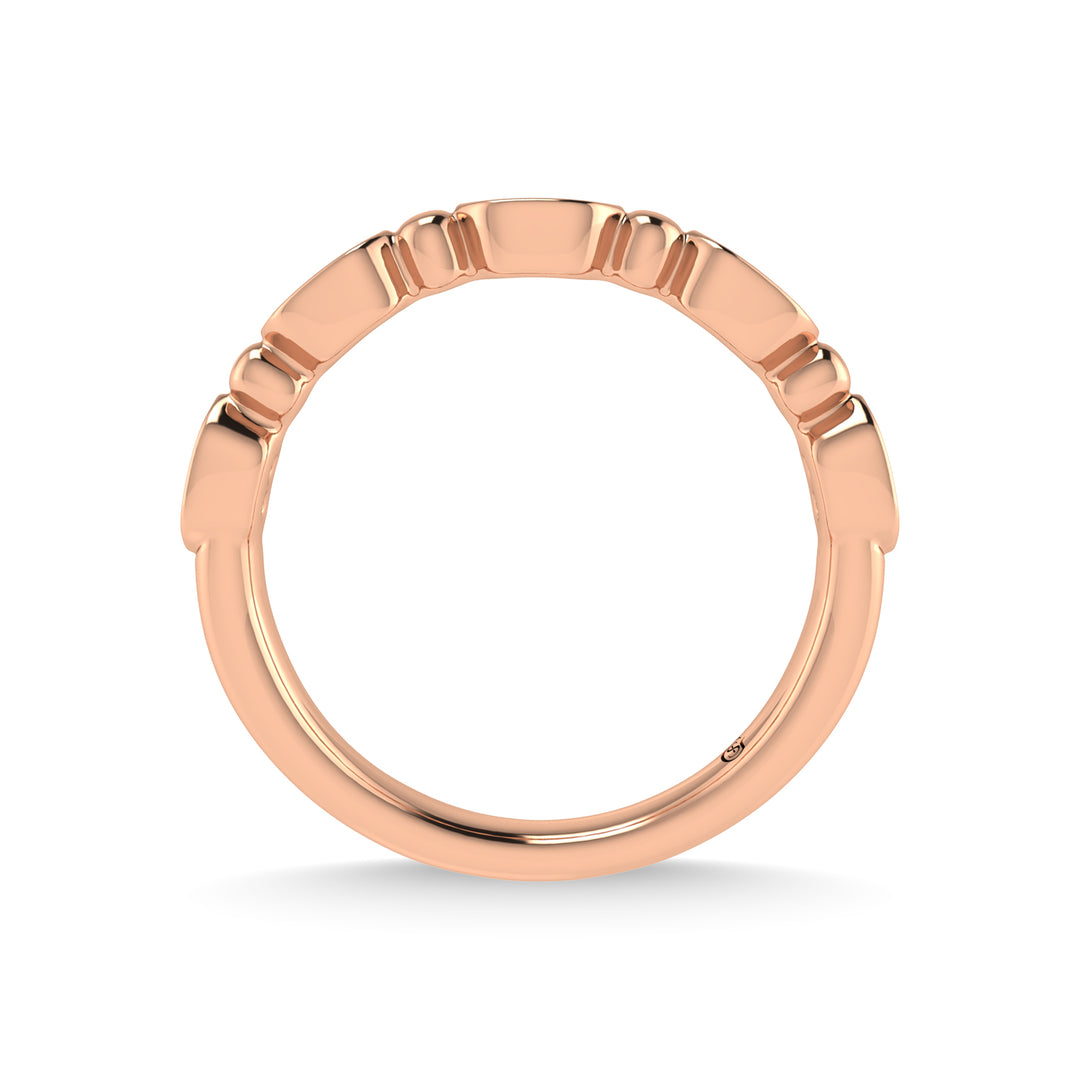 Diamante en oro rosa de 14 quilates de 1/20 quilates total. Banda apilable