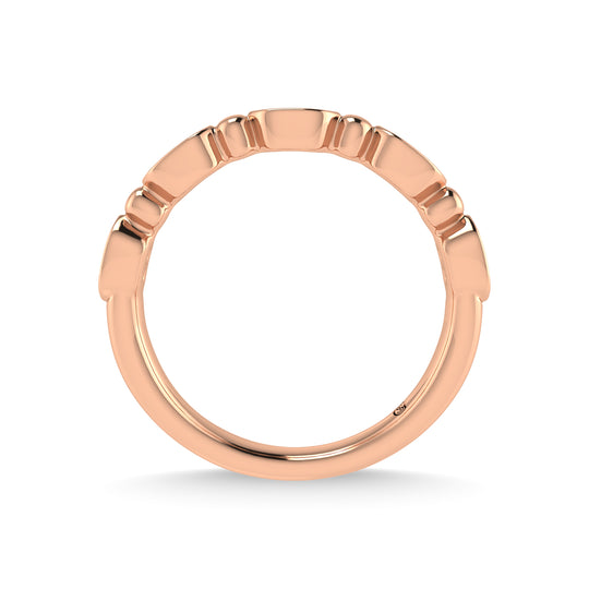 Diamante en oro rosa de 14 quilates de 1/20 quilates total. Banda apilable
