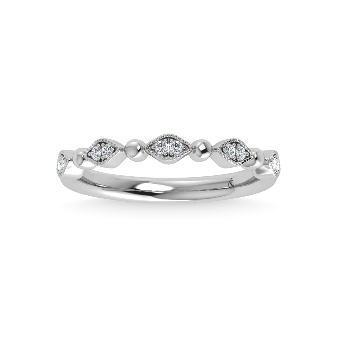 14K White Gold Diamond 1/20 ct tw. Stackable band