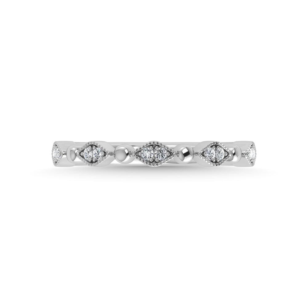 14K White Gold Diamond 1/20 ct tw. Stackable band