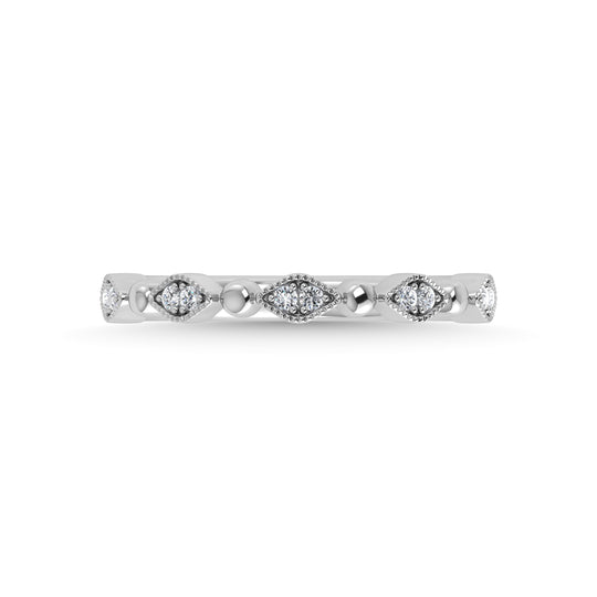14K White Gold Diamond 1/20 ct tw. Stackable band