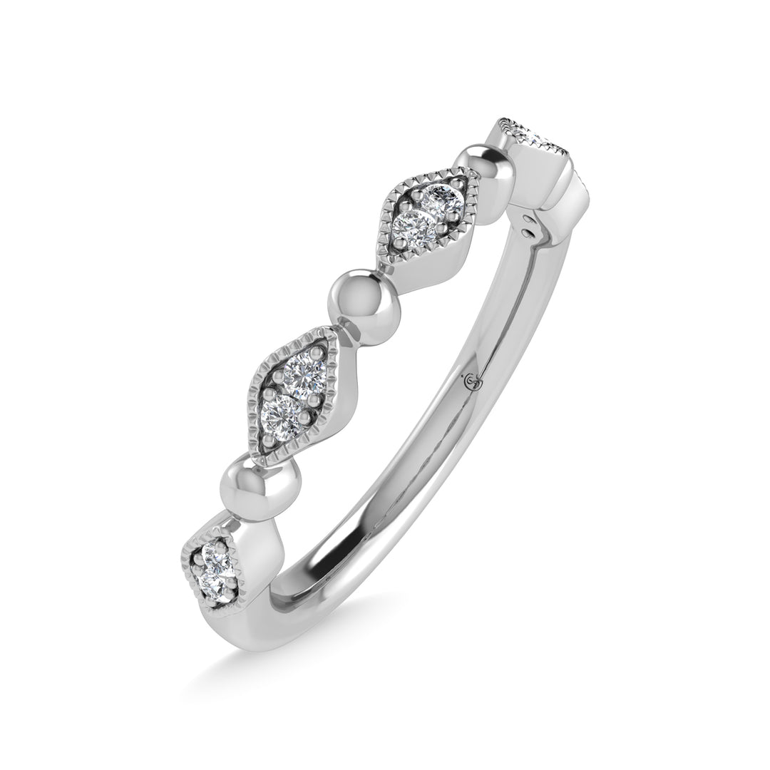 14K White Gold Diamond 1/20 ct tw. Stackable band
