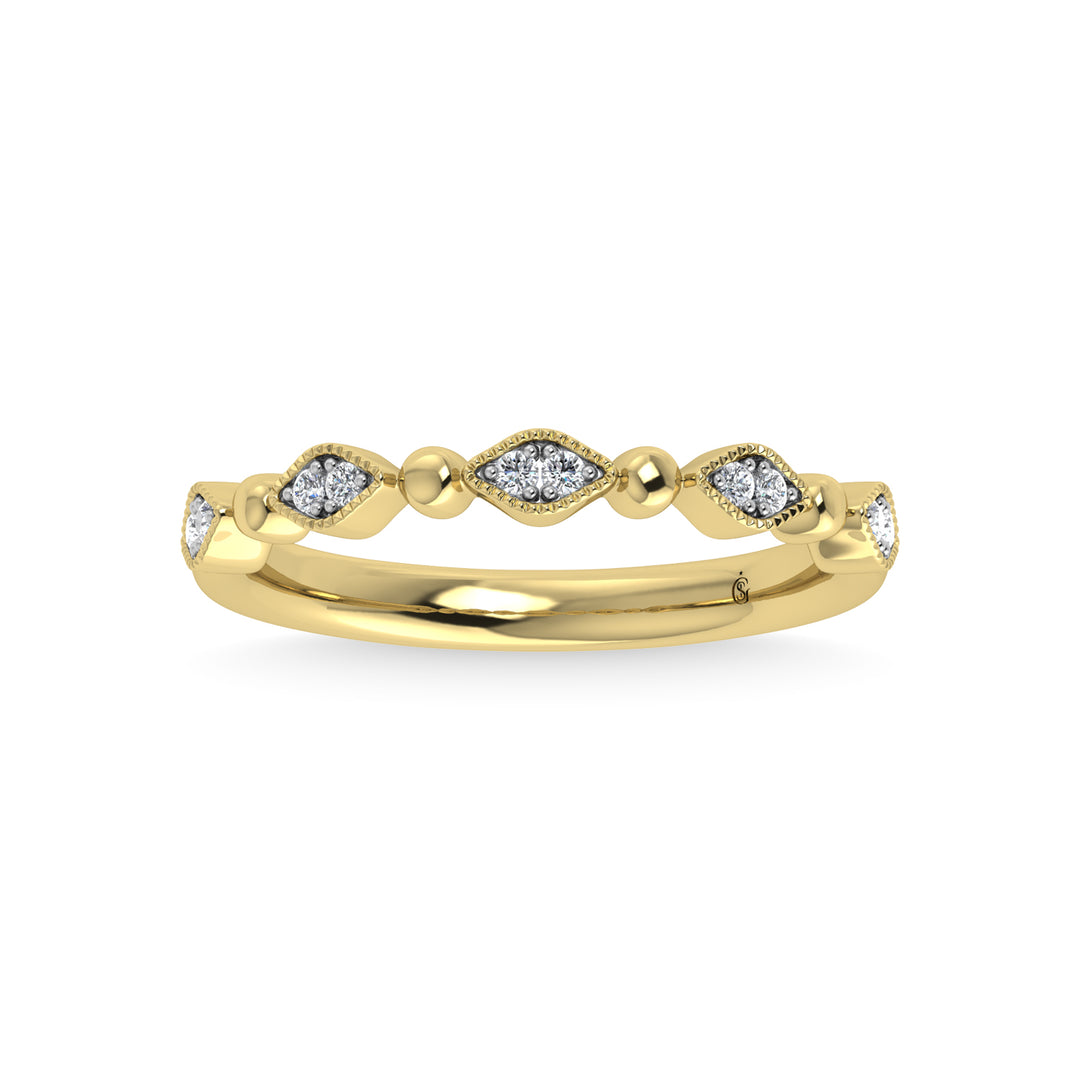 Diamante de oro amarillo de 14 quilates de 1/20 quilates total. Banda apilable