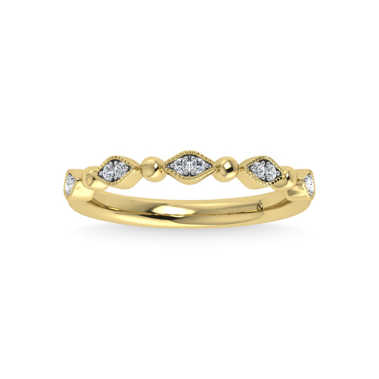 Diamante de oro amarillo de 14 quilates de 1/20 quilates total. Banda apilable