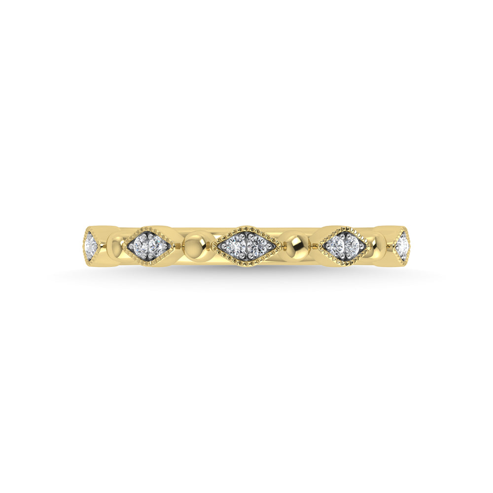 Diamante de oro amarillo de 14 quilates de 1/20 quilates total. Banda apilable
