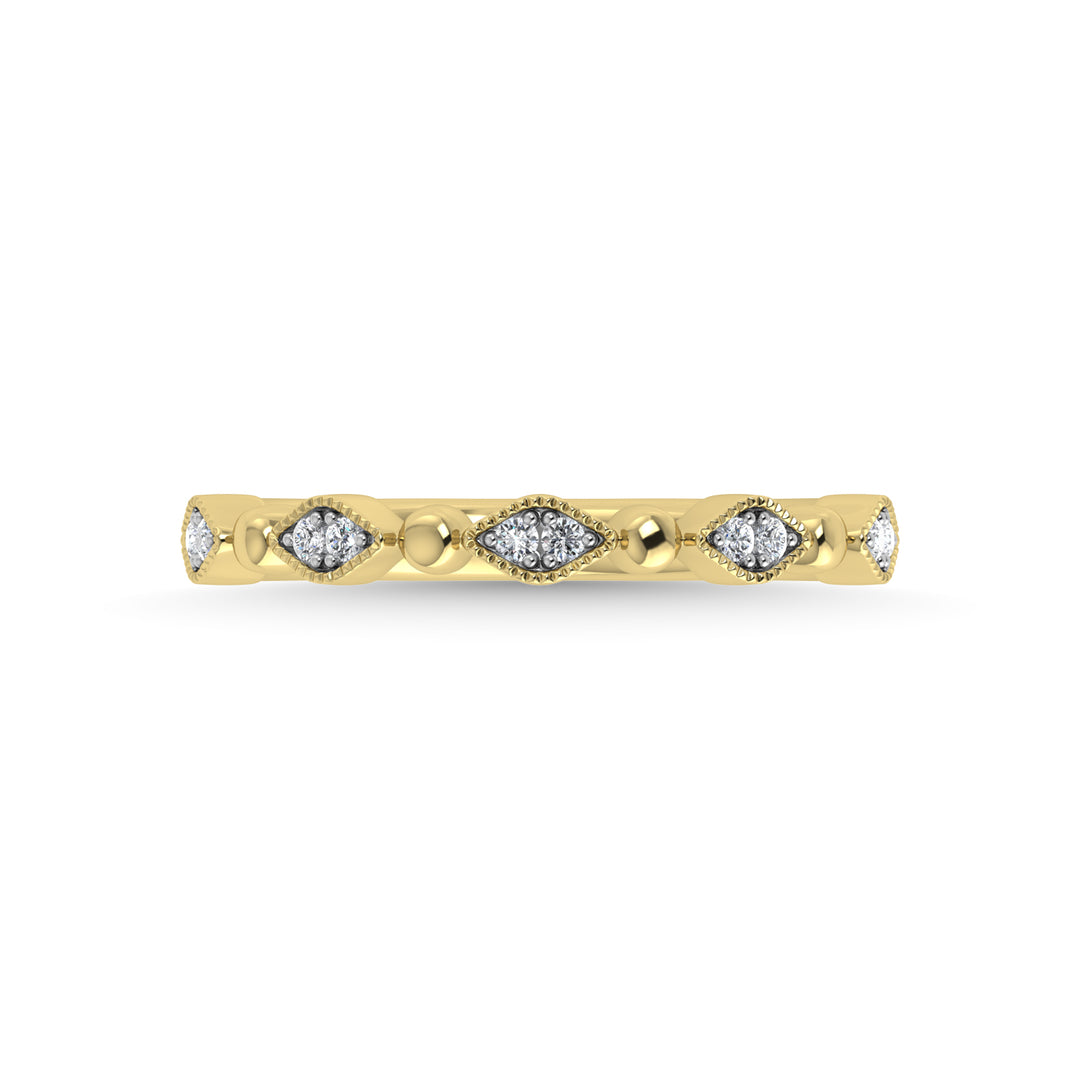 Diamante de oro amarillo de 14 quilates de 1/20 quilates total. Banda apilable