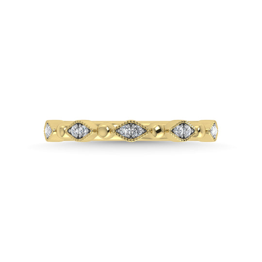 Diamante de oro amarillo de 14 quilates de 1/20 quilates total. Banda apilable