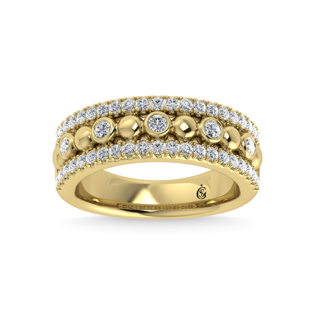 Diamante de dos tonos de 14 quilates, 1/2 qt.Tw. Anillo de moda