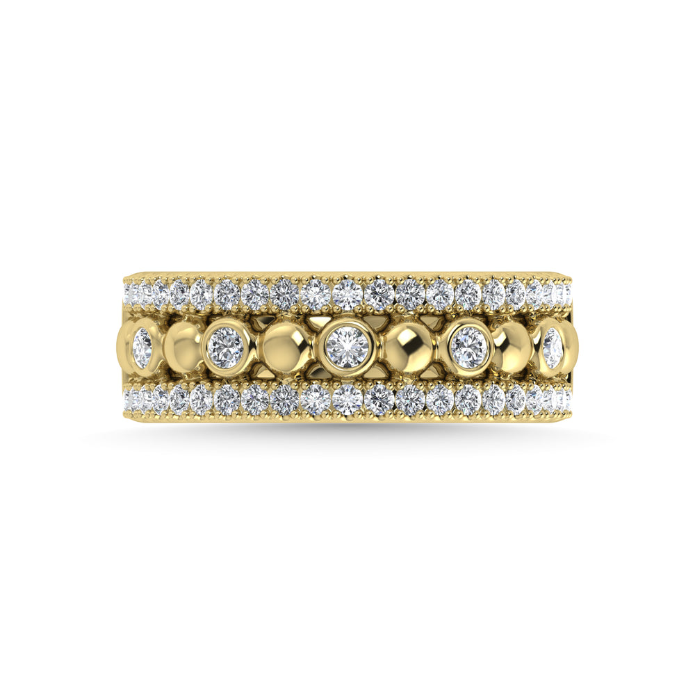 Diamante de dos tonos de 14 quilates, 1/2 qt.Tw. Anillo de moda