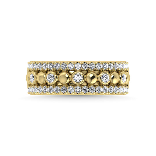 Diamante de dos tonos de 14 quilates, 1/2 qt.Tw. Anillo de moda