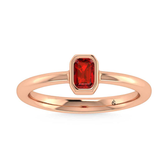 1/3 ct. 14K Rose Gold Diamond &amp; Ruby Fashion Ring