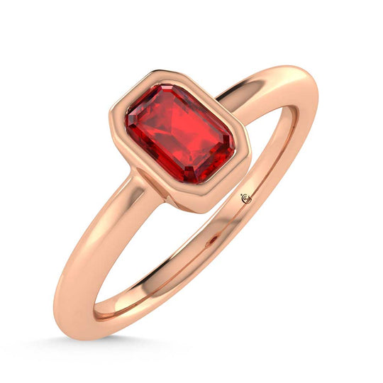1/3 ct. 14K Rose Gold Diamond &amp; Ruby Fashion Ring