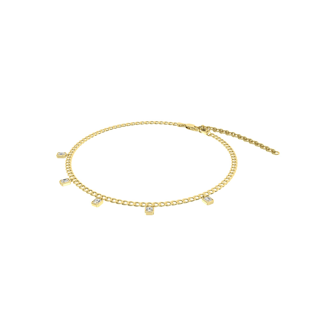 3/4 ct. total 14K yellow gold diamond Cuban necklace
