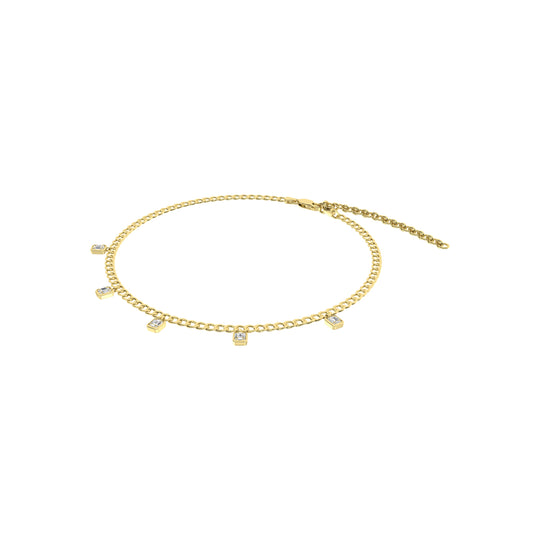 3/4 ct. total 14K yellow gold diamond Cuban necklace