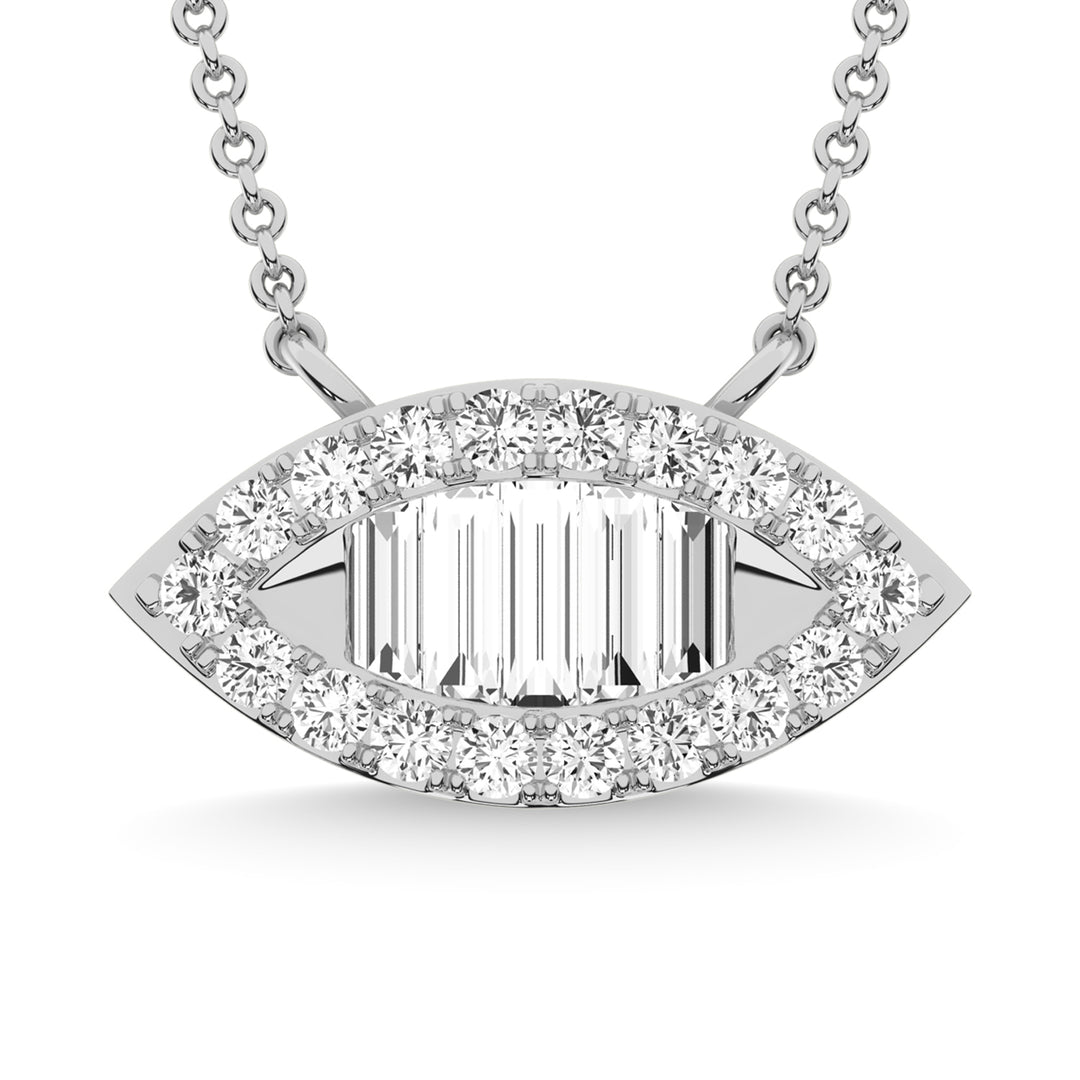 1/5 carat total 14K white gold diamond fashion pendant