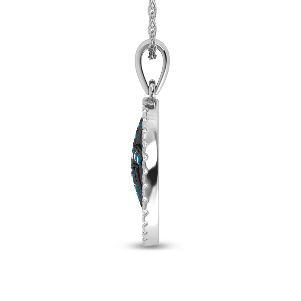 1/2 ct. 14K white gold diamond starfish and blue sapphire pendant