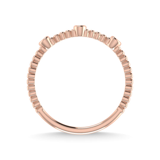 Diamante en oro rosa de 14 quilates de 1/20 quilates total. Banda apilable
