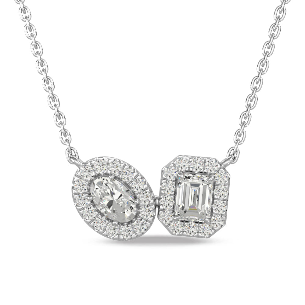 14K white gold fashion necklace with 5/8 carat total diamonds
